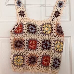 POL Soft & Lux Sexy Crocheted Fringe Maxi Size Large EUC